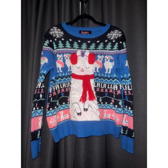 Ugly Christmas Sweater Xmas Size Large Llama - Picture 1 of 3